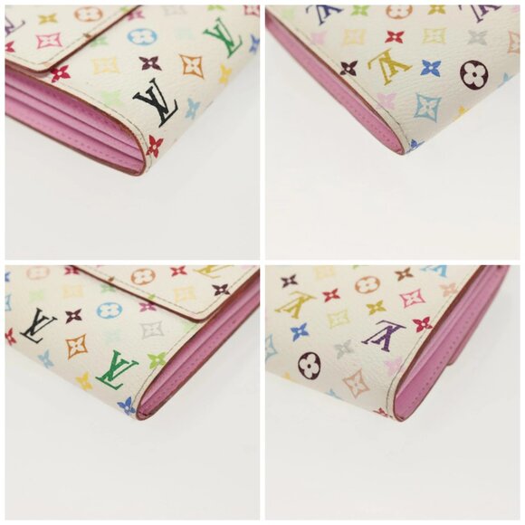 LOUIS VUITTON Multicolor Portefeuille Sarah Wallet White M93532 LV Auth 142372 - Picture 15 of 16